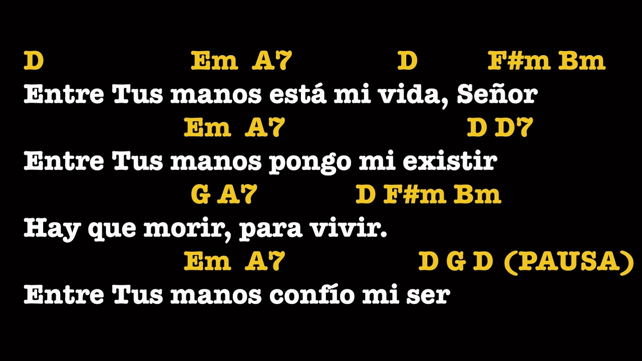 Entre Tus Manos Letra y Acordes