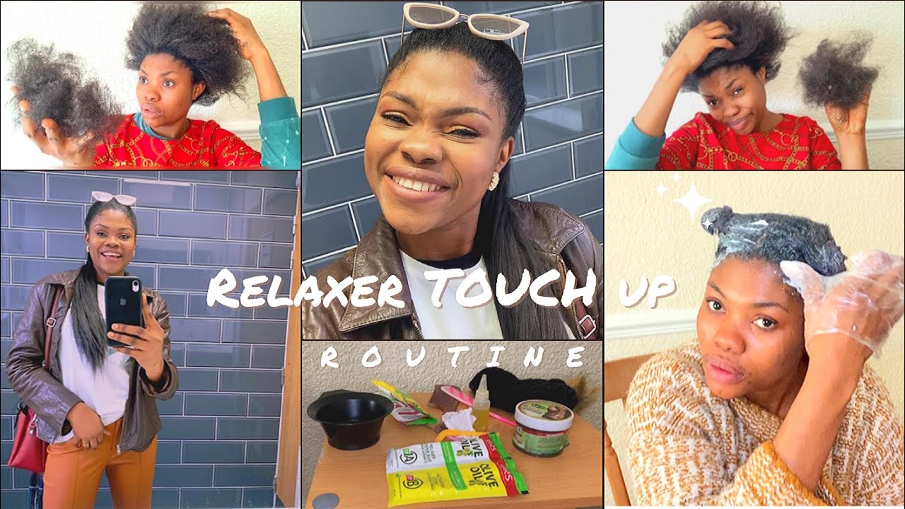 3 MONTHS RELAXER TOUCH UP ROUTINE !! MY HAIR GREW + vlog 