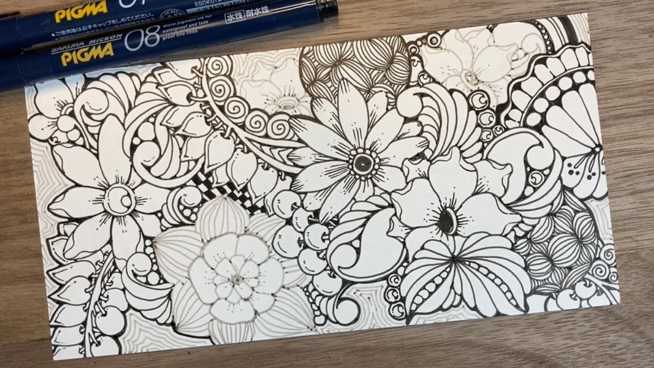 Monochrome Magic: Delicate Art with Two Pens