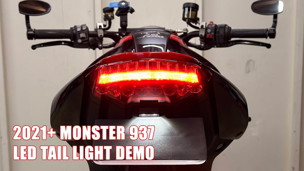 2021+ Ducati Monster 937 Integrated Sequential LED Tail Light Demo by Motodynamic