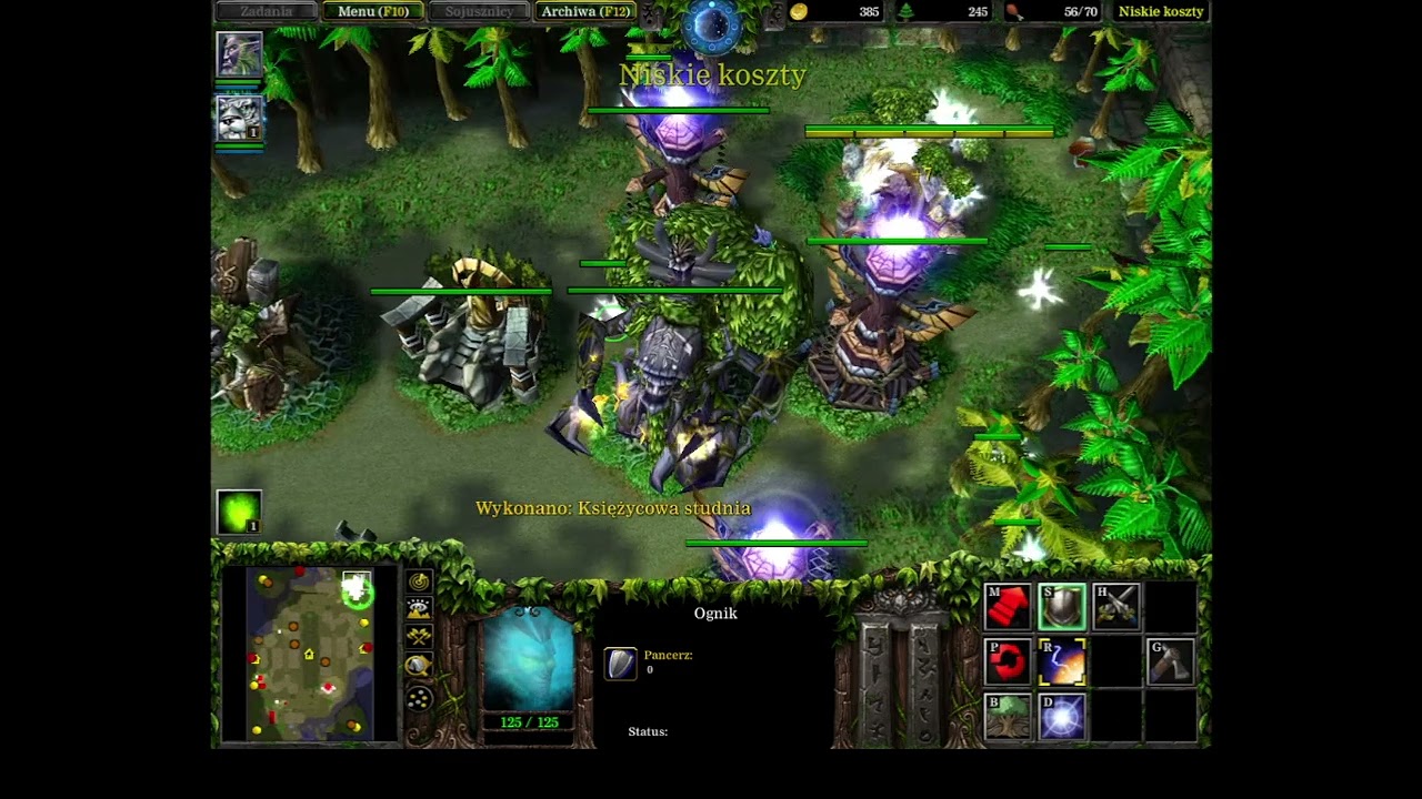 Warcraft 3 - Ja (Nocne elfy) vs Komputer (Szalony)