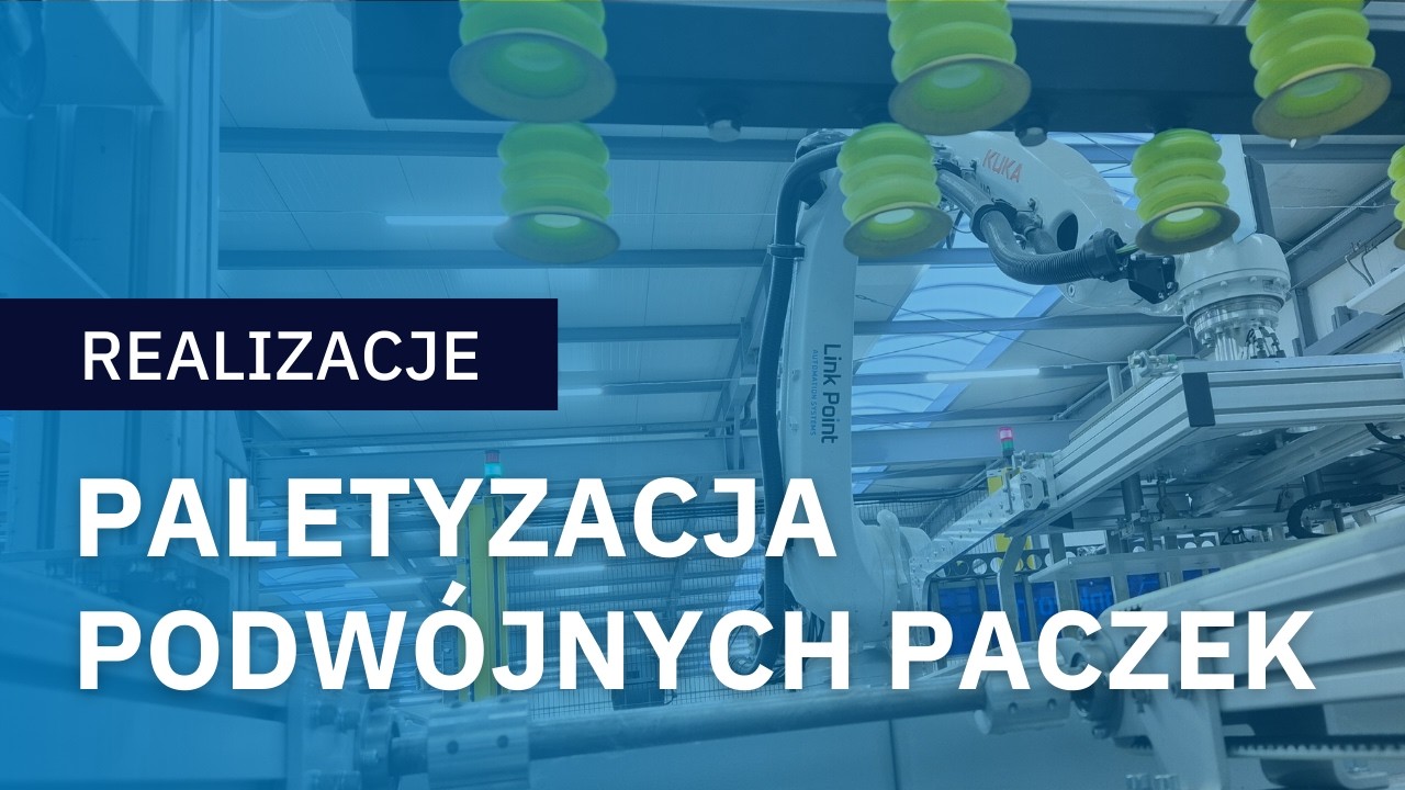 Link Point | Zrobotyzowana paletyzacja mebli - chwytak widłowy - podwójne paczki