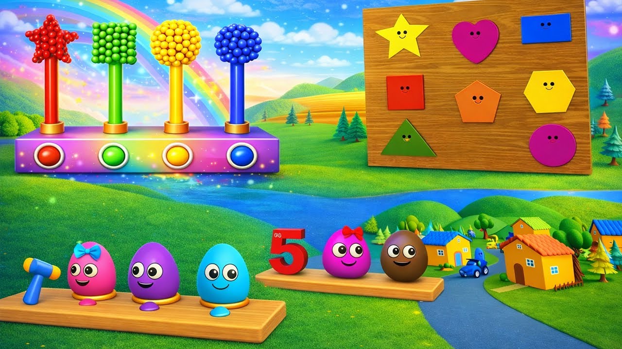 Learn Colors, Shapes & Numbers | Kids Learn to Count–Shapes & Colors Educational Videos For Toddlers