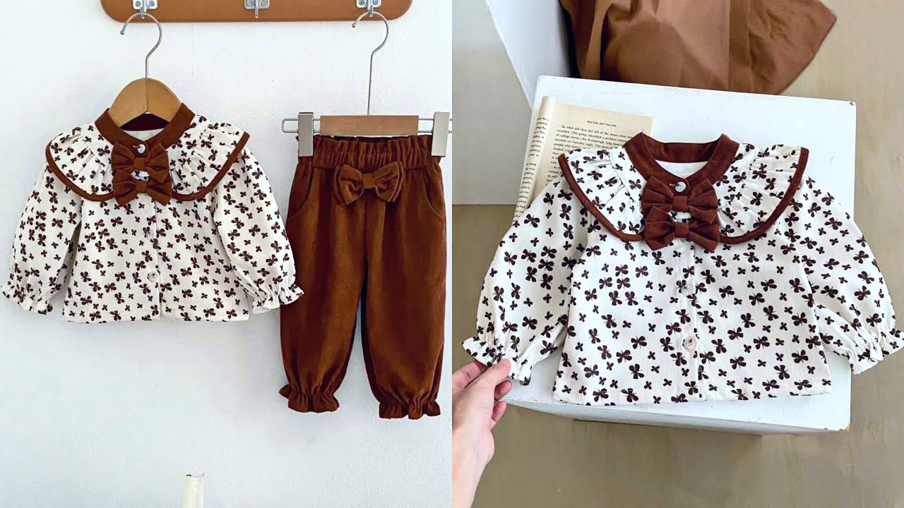 Baby Ruffle Shirt With Paperbag Waist Pant Cutting and Stitching | Very Easy Baby Dress