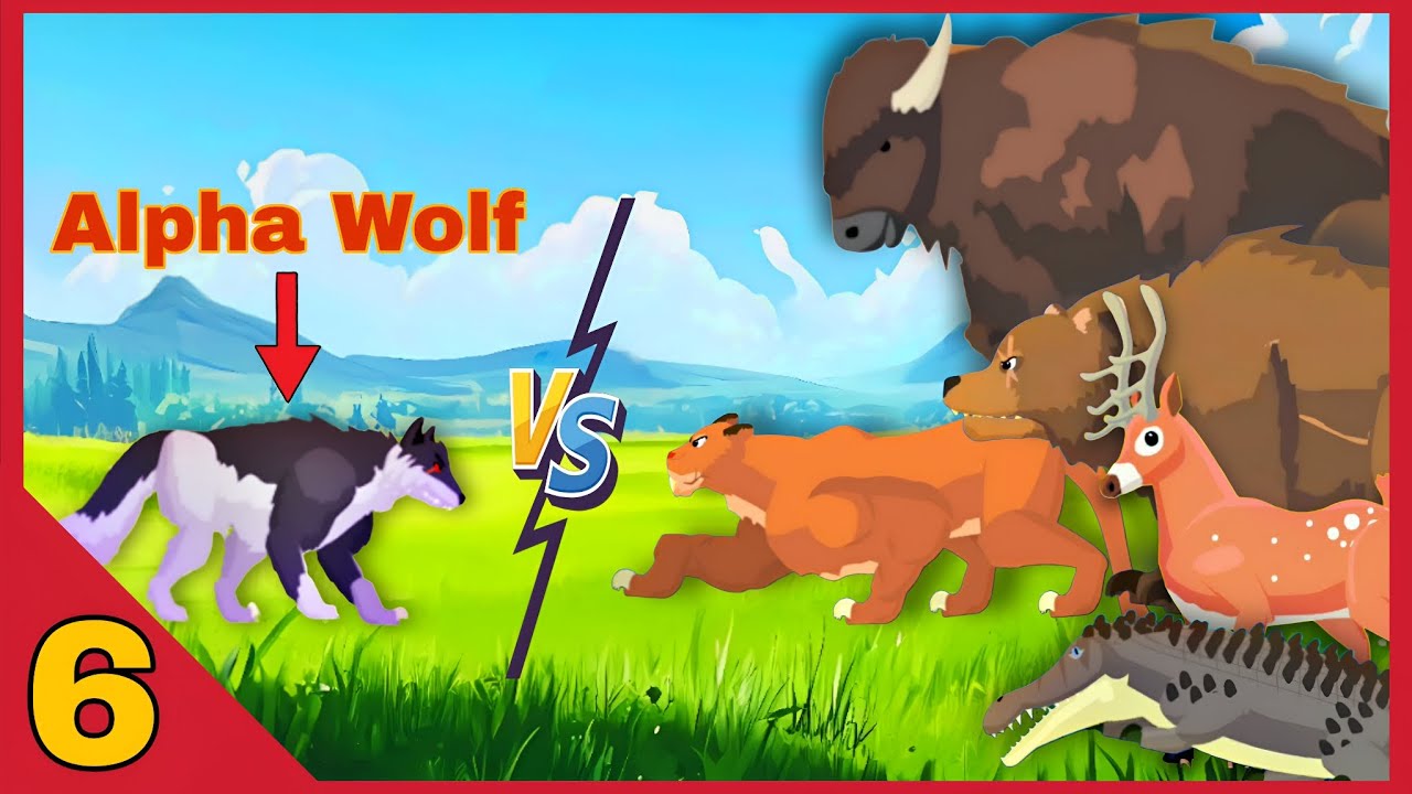 Alpha Wolf vs 5 Epic Animals | Bison, Bear, Alligator & More 🐺🔥