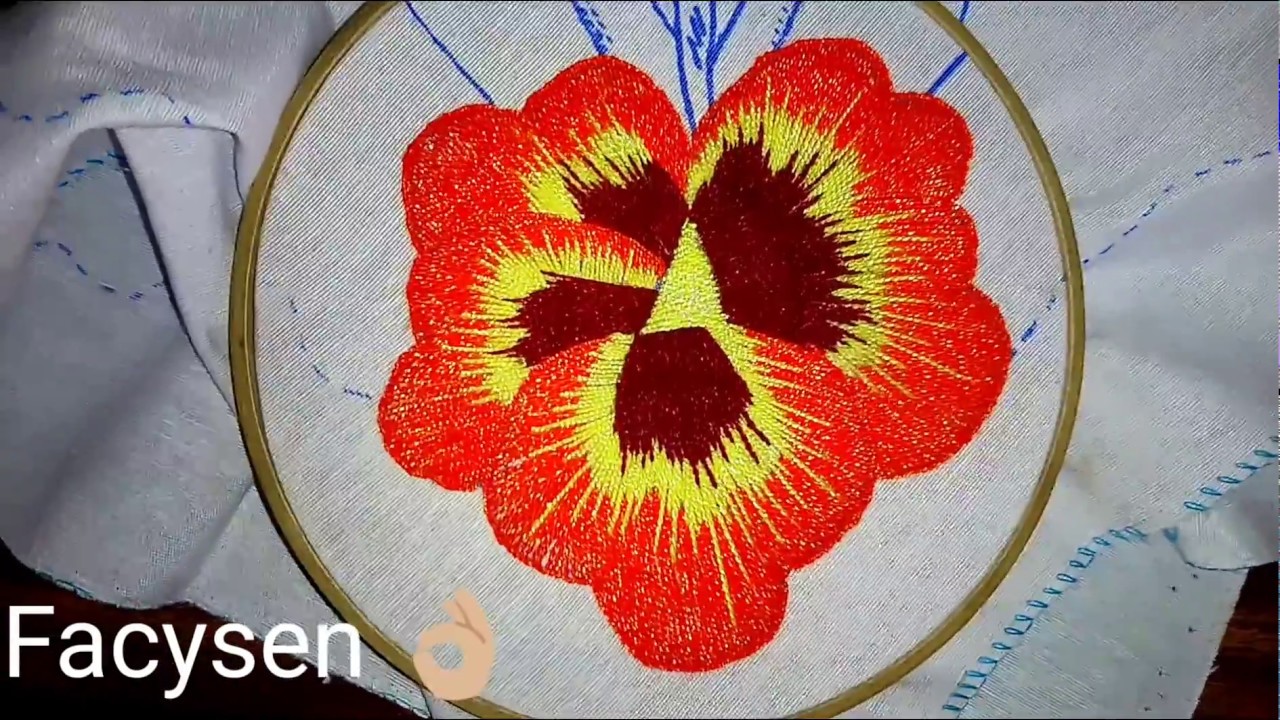 Bordado o Puntada para flor de pensamiento