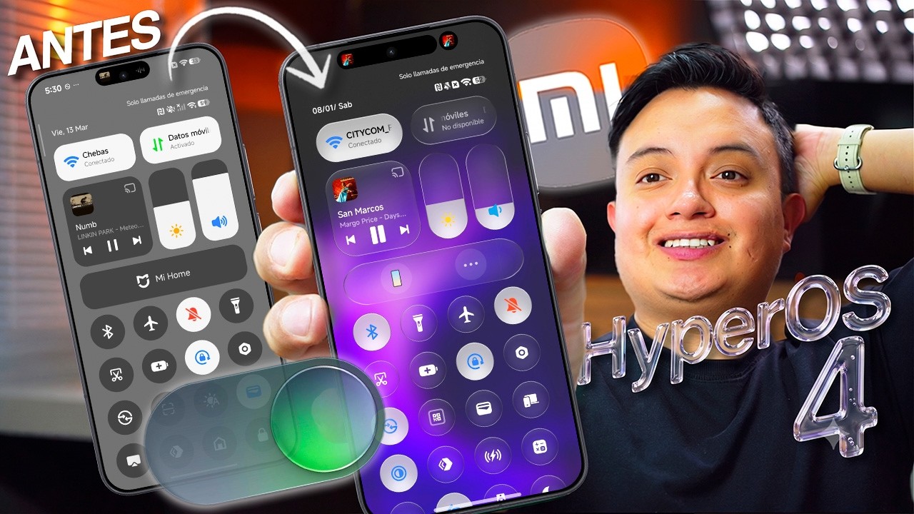 HyperOS 3: Activa el Centro de Control de HyperOS 4 con Efecto Liquid Glass en Xiaomi |Quita el GRIS
