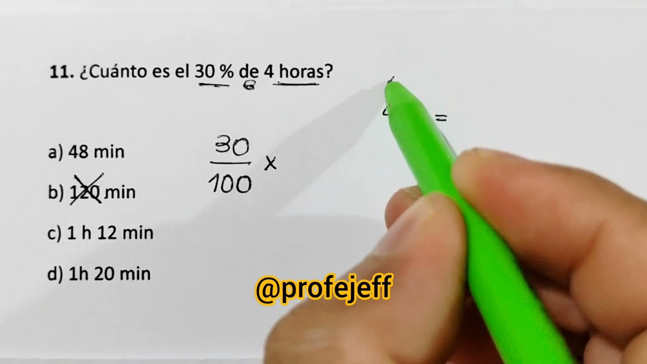 ¿Eres bueno en Razonamiento Matemático? | Porcentajes y horas