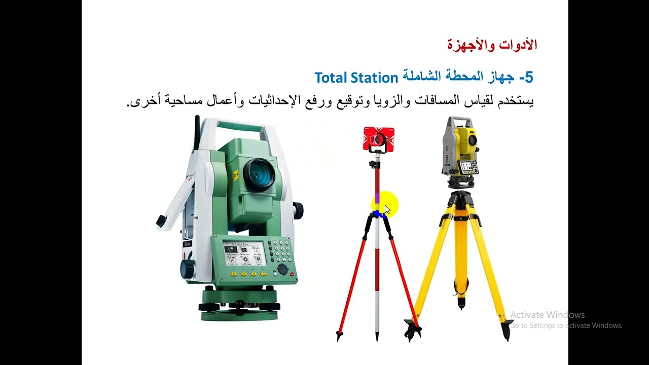 1-التعرف على بعض الأدوات المساحية وقياس المسافات