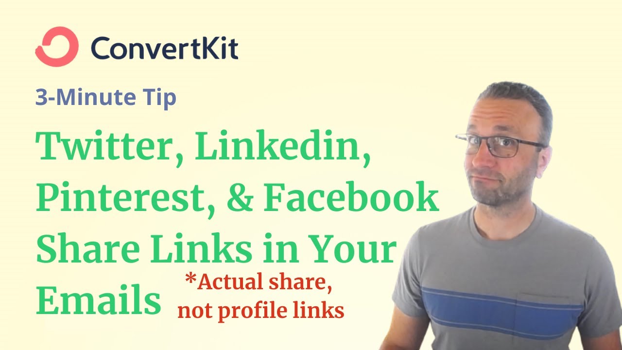 3-Minute ConvertKit Tip: How To Add Social Media Share Icons Into Emails (* not profile links)
