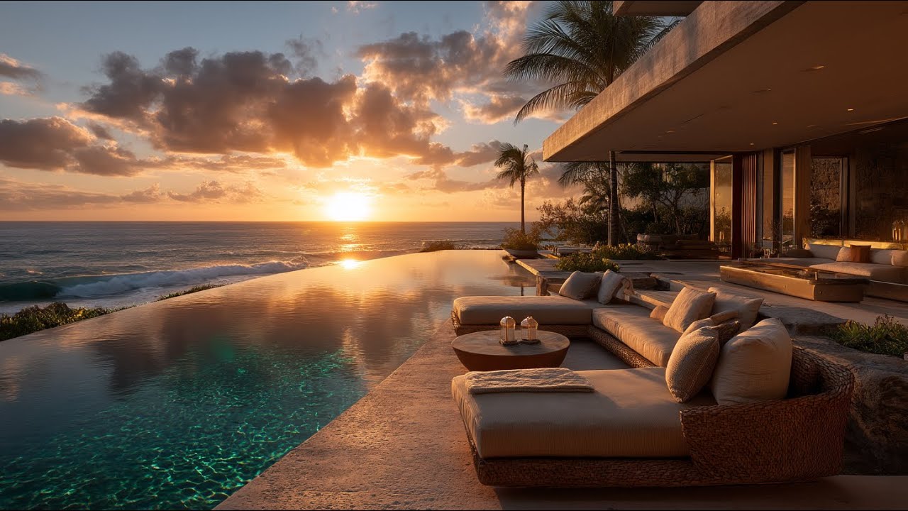 Sunset Golden Hour Lounge Ambient | Luxury Chillout Music for Study and Relaxation
