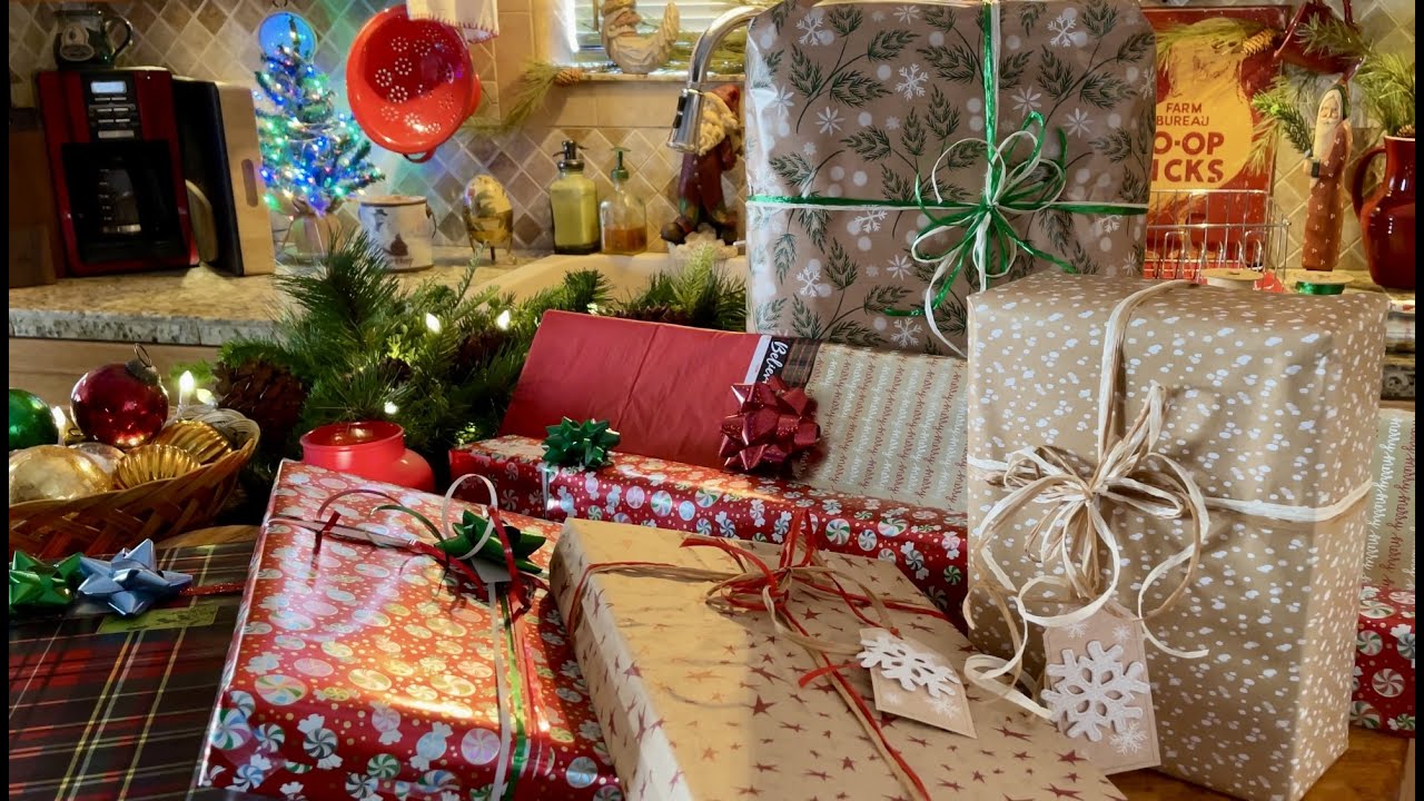 Gift Wrapping Christmas presents! (Soft Spoken Version) Taping, cutting & paper crinkles ASMR