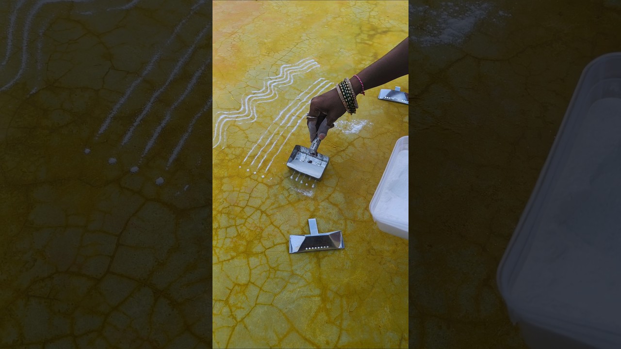 How to use giraka with muggu.. trending muggulu famous rangoli designs #rangoli #indianart #trending