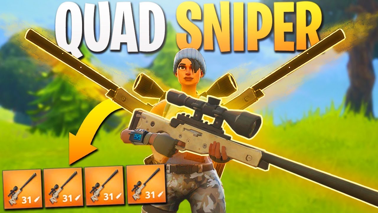 QUAD BOLT-ACTION SNIPER GAME! - PS4 Fortnite Gameplay! (PS4 Fortnite BR Sniper Victory Royale)