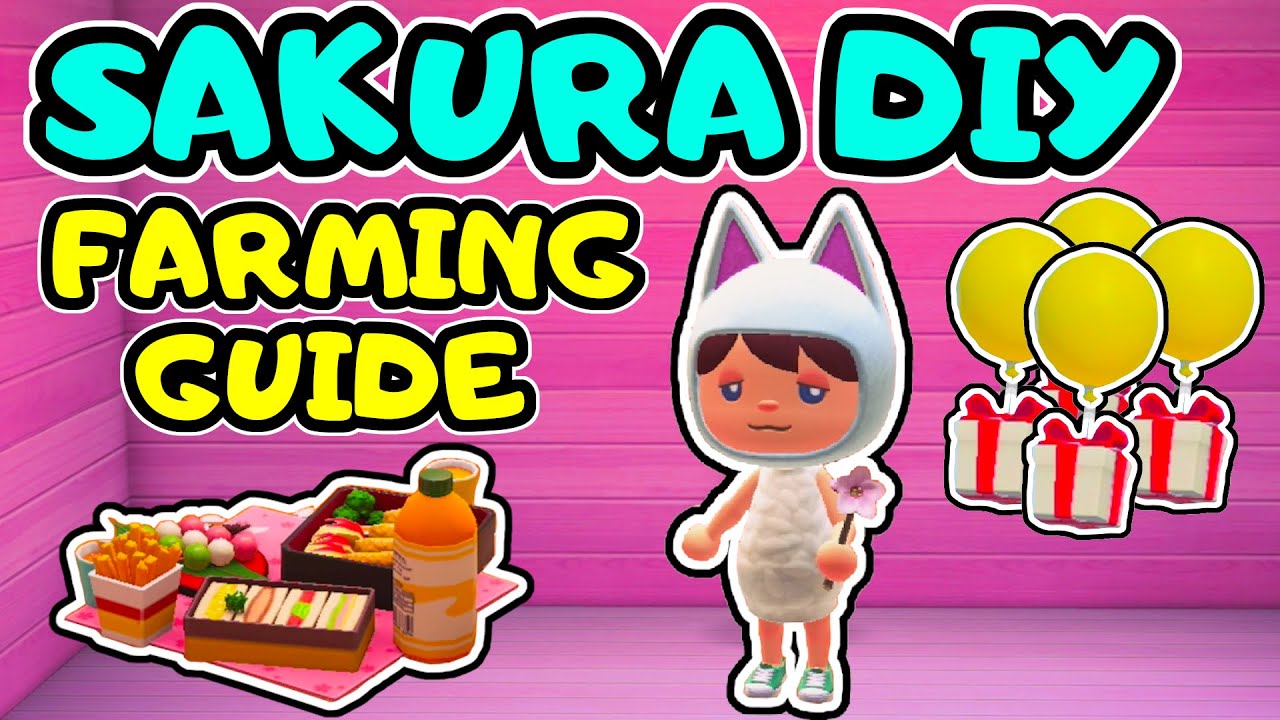 ANIMAL CROSSING CHERRY BLOSSOM DIY RECIPE FARMING GUIDE! Complete guide for SAKURA DIY in ACNH!