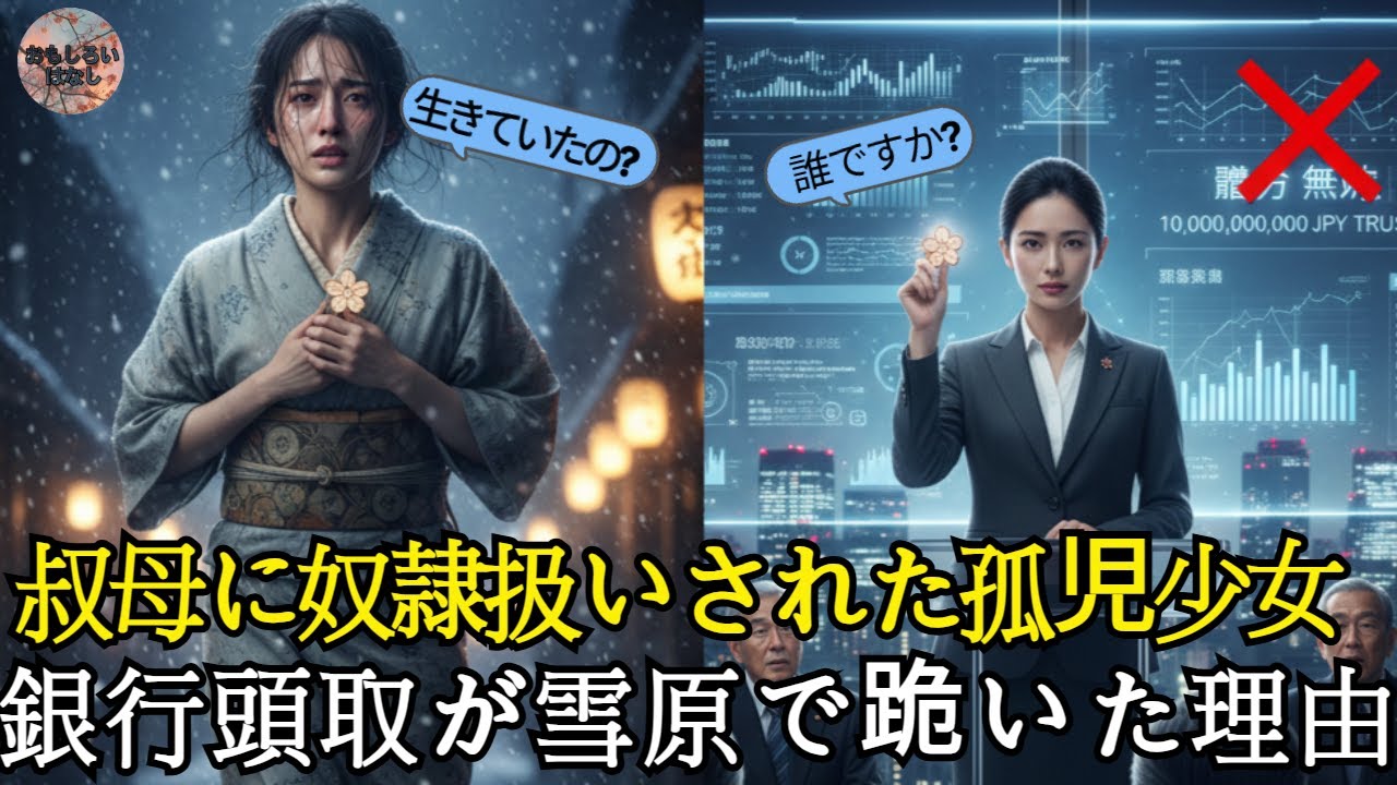 ❄️叔母に10年間奴隷のように働かされた20歳の孤児少女日本最大銀行の頭取が雪原で跪いた理由