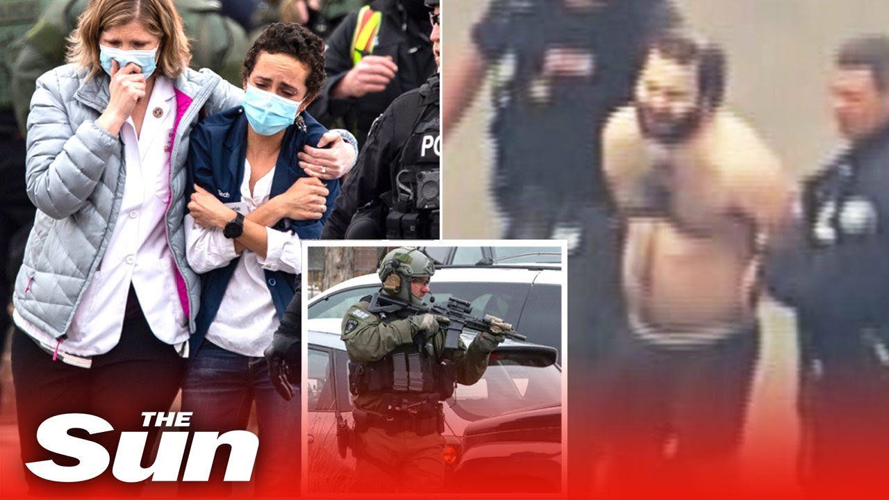 Ten dead in Colorado mass shooting as shirtless man cuffed