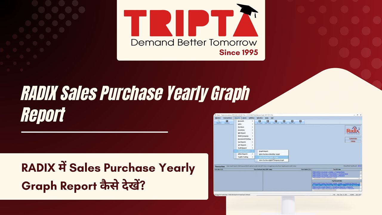 How to Generate Yearly Sales & Purchase Graph Report in RADIX | Tutorial