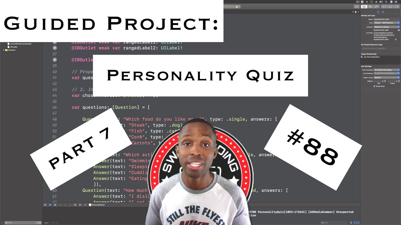 App Development with Swift Guided Project 3: Personality Quiz - Part 7