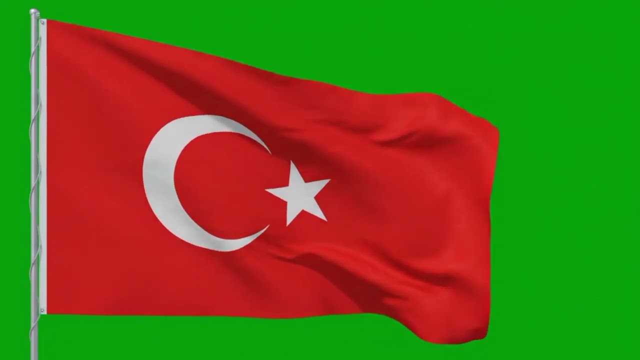 Turkish Flag Animation with Green Screen | Turkey Flag Effects | High Quality Motion Graphics