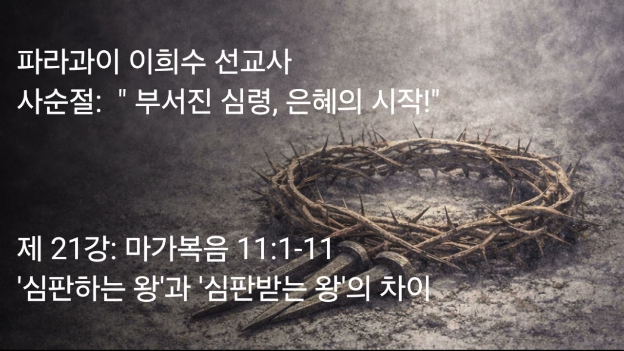2026 03 18 제 21강 마가복음 11 1 11 심판 하는 왕과  심판 받는 왕의 차이