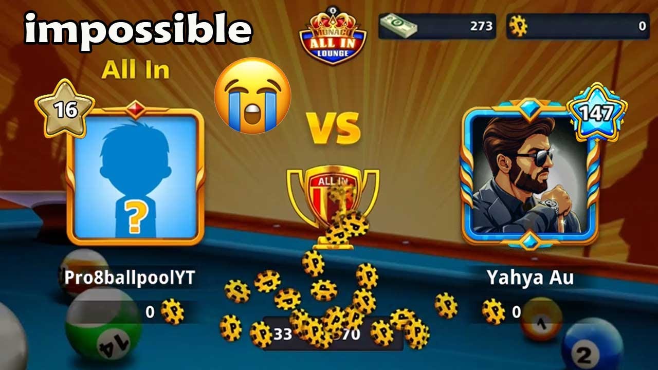 Level 16 Vs Cheating Level 147 😭 Table All in 8 ball pool impossible