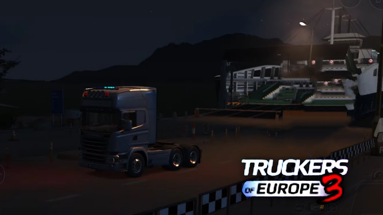 Night View at Ferry Station  | Truckers of Europe 3