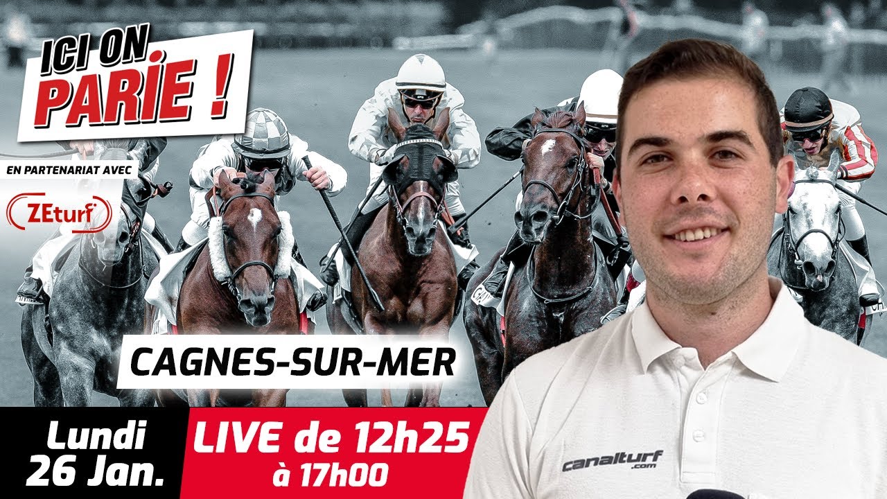 ICI on PARIE ! Cagnes-Sur-Mer, Quinté+ /pronostics en live de l'hippodrome, Lundi 26 Janvier 2025