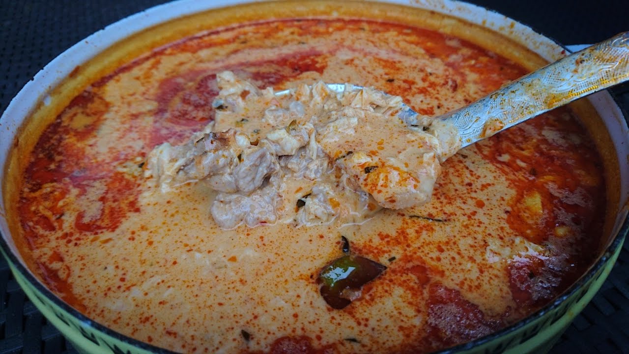 How to make num mee ga tee  Lao food ນ້ຳຫມີ່ກະທິ