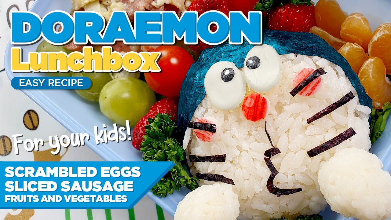 How to Make Doraemon Bento Lunch Box ドラえもん弁当 도라에몽 도시락 矛嘴蜂鸟 डोरेमोन लंच बॉक्स กล่องข้าวโดเรม่อน