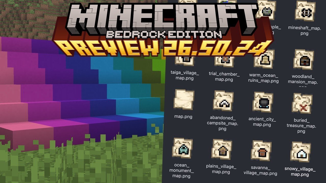 Minecraft Beta & Preview 26.50.24: Бетонные ступени, плиты и НОВЫЕ карты исследователя!