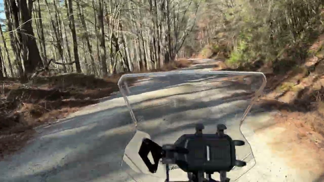 KLR 650 adventure bike ride through Burrells  Ford Road