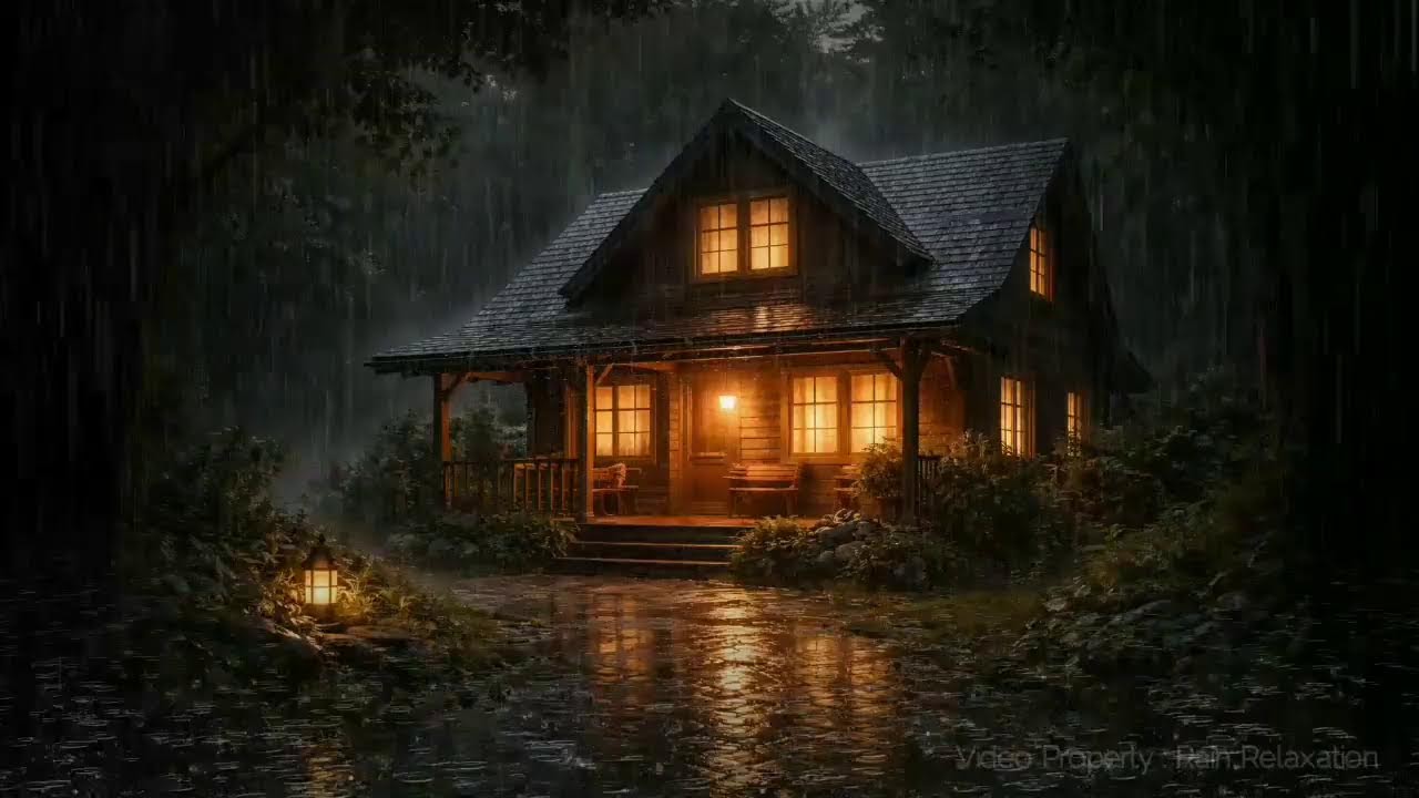 Rain Sound in Forest ⛈️😴🎧 Heavy Rain on Window for Fall Asleep Quickly | Soothing Rainy Day Vibes