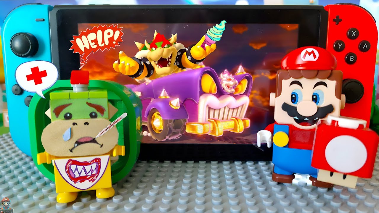Bowser Jr. is very sick 🤒 and Lego Mario needs to find 3 Super Mushrooms to help him🍄   #legomario