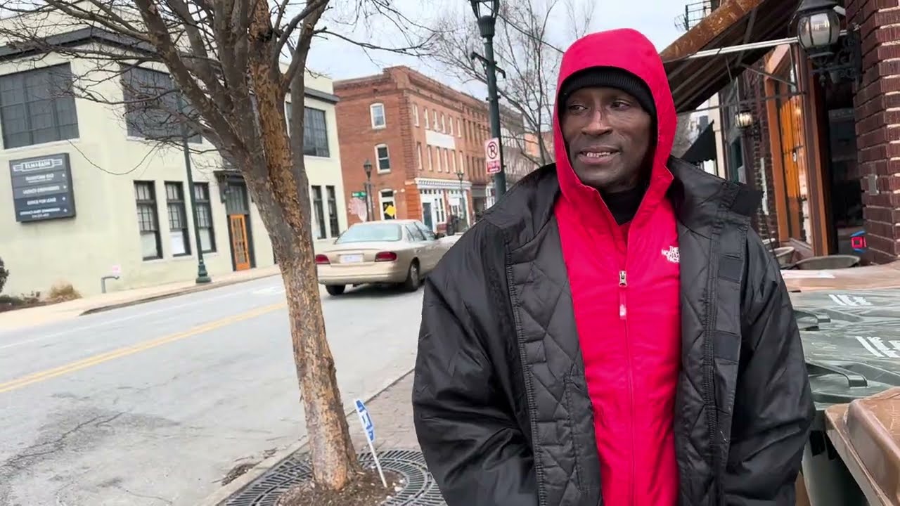 Street interview, 50 outside helping the homeless find shelter in this 12 degree weather 