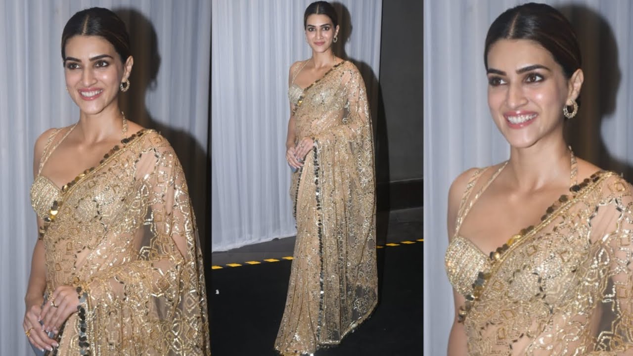 Kriti Sanon 😍 Looks So Pretty in Saree as she Arrived at Sid Kiara Wedding Reception 🤩💕📸