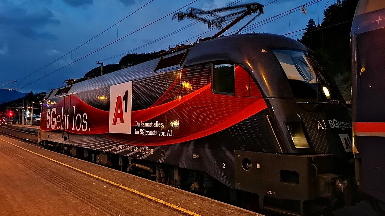 ÖBB Bahnhof: Feldkirch: 5Geht los 1116 231 am Nightjet Umleiter, 1144 040, DB IC 1 mit RH 1144, etc.