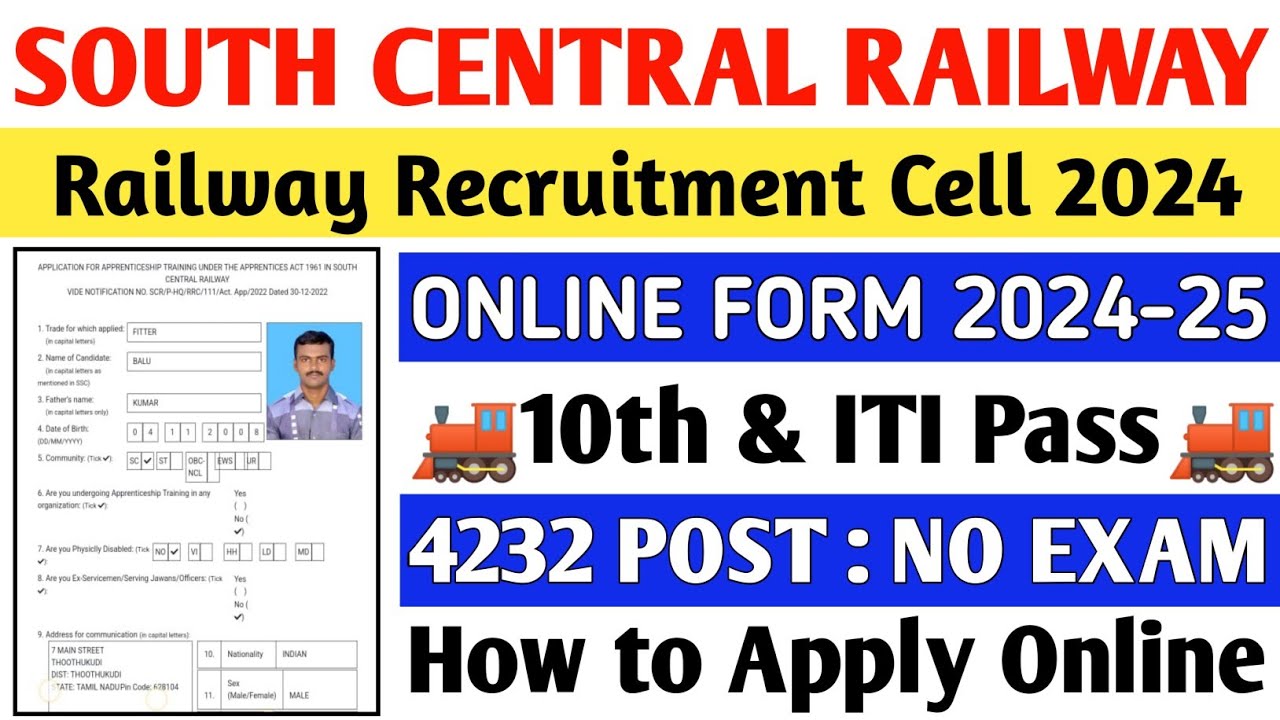RRC SCR Apprentice Online Form 2024 tamil ✅ Railway SCR Apprentice Online Form 2024 Apply tamil