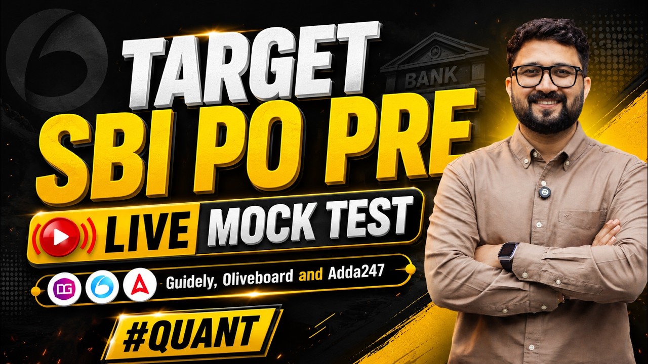 SBI PO Pre Quant Mock Test | Guidedly, Oliveboard & Adda247 📚 #quantitativeaptitude