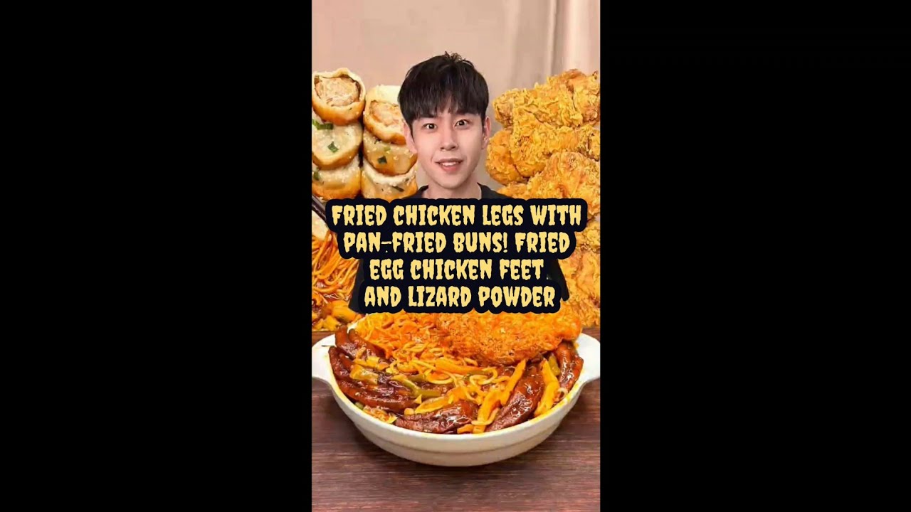 Fried chicken legs with pan-fried buns! || Fried egg chicken feet, snails and lizard noodles