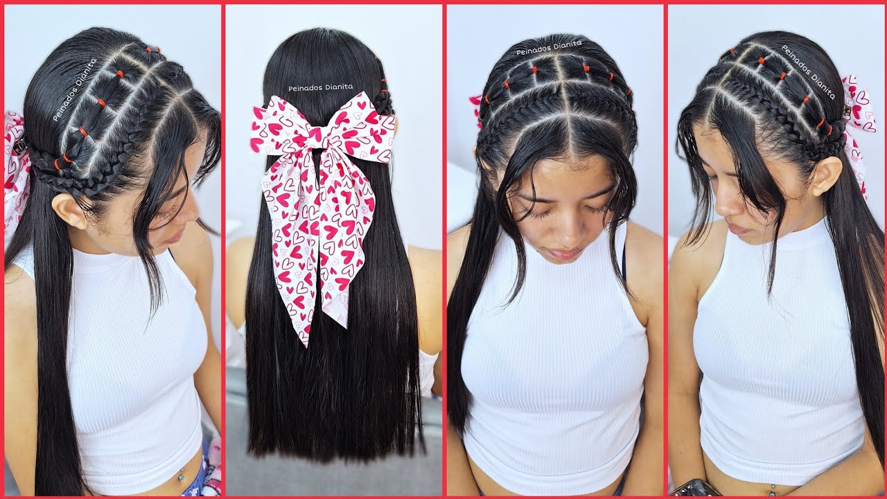 Peinado facil y bonito 🎀✨💕 | ideas en 5 minutos 😍