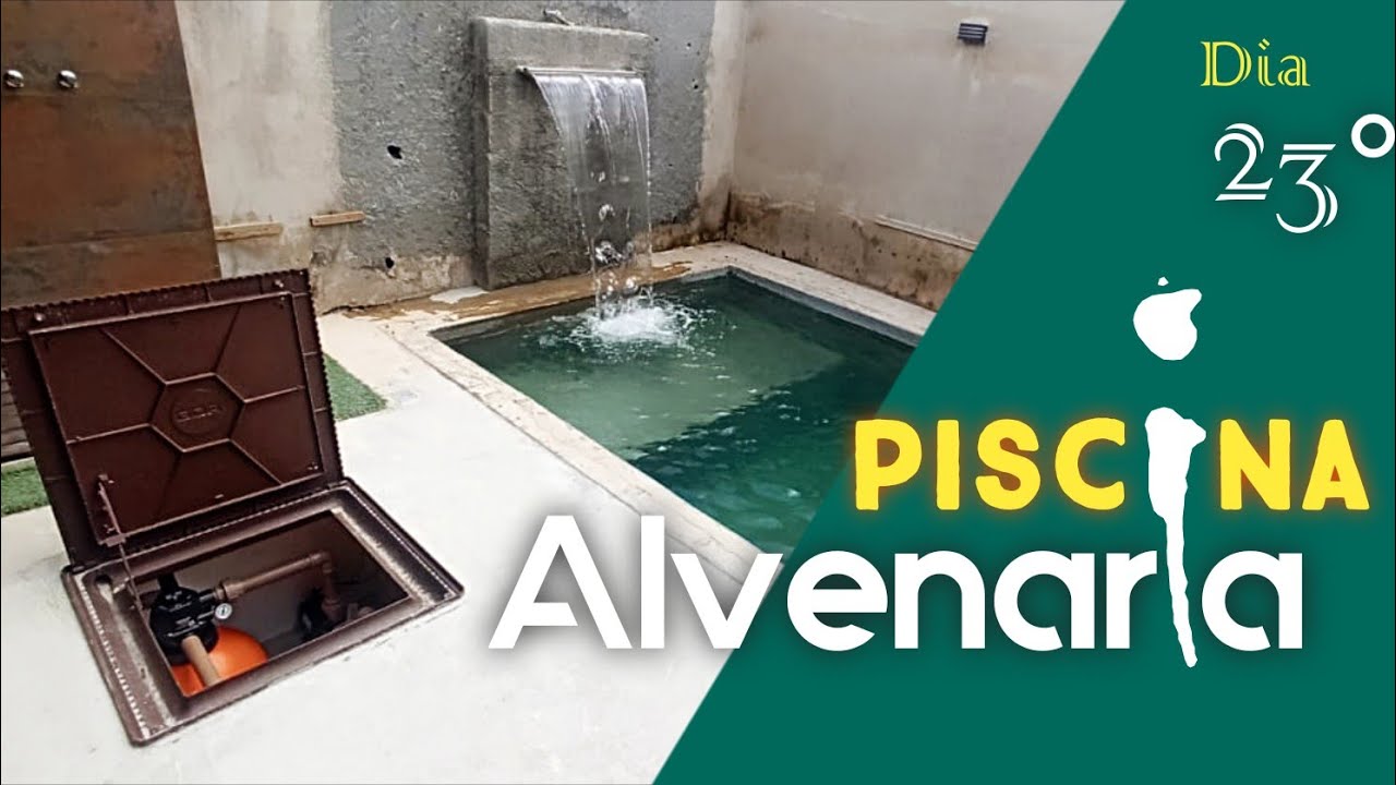 Construção de Piscina de alvenaria (Dia 23) Enchendo a piscina para teste de Estanqueidade . Piscina
