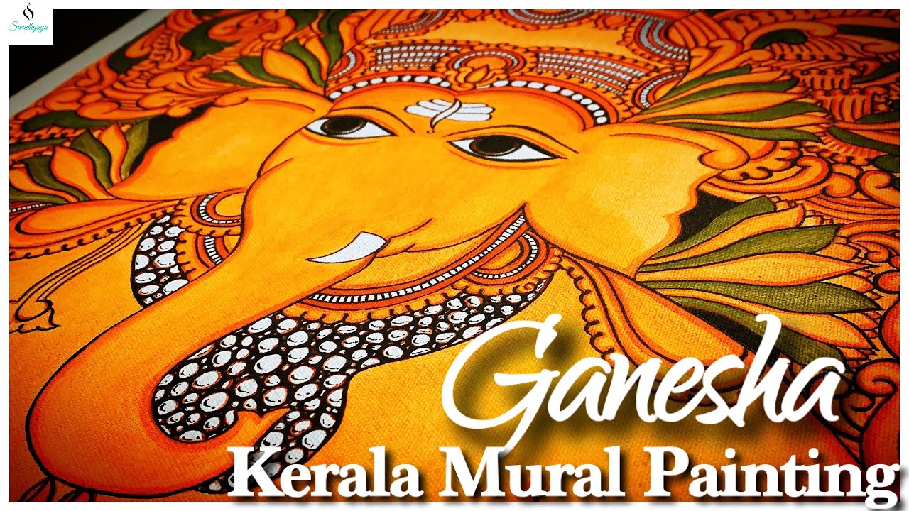 Ganesha Kerala Mural Painting Basics || Step by Step Detailed Tutorial for beginners || Learn Murals