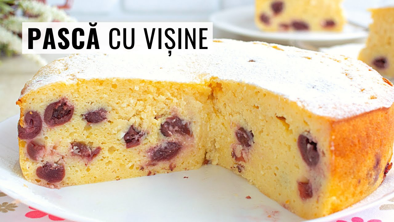 🍒 Moale, cremoasă și plină de fructe! Rețeta de pască fără aluat cu vișine.