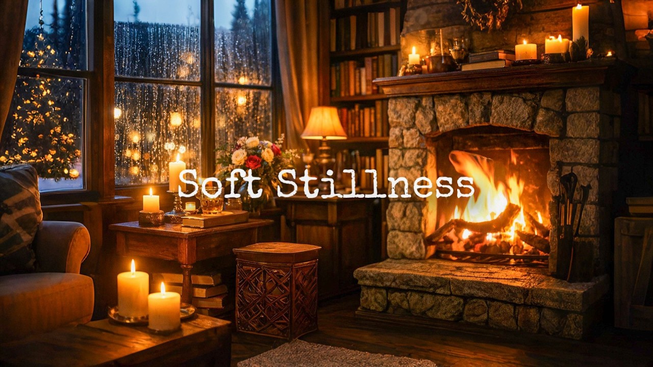 Rain Beyond the Window 🔥 Cozy Night | Fire Within, Quiet Warmth #asmr #relax (4K)