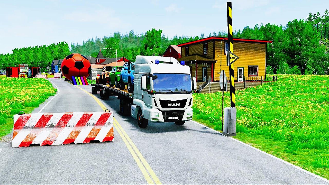 Flatbed Truck vs Extreme Crashes | BeamNG.drive