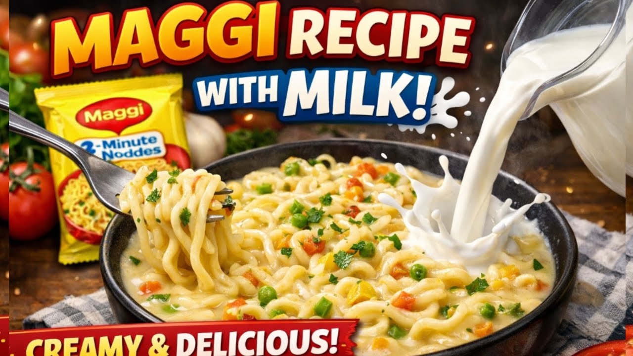 😱 Creamy Maggi Recipe with Milk 😍 | Easy 5-Minute Milk Maggi #recipe #maggi 