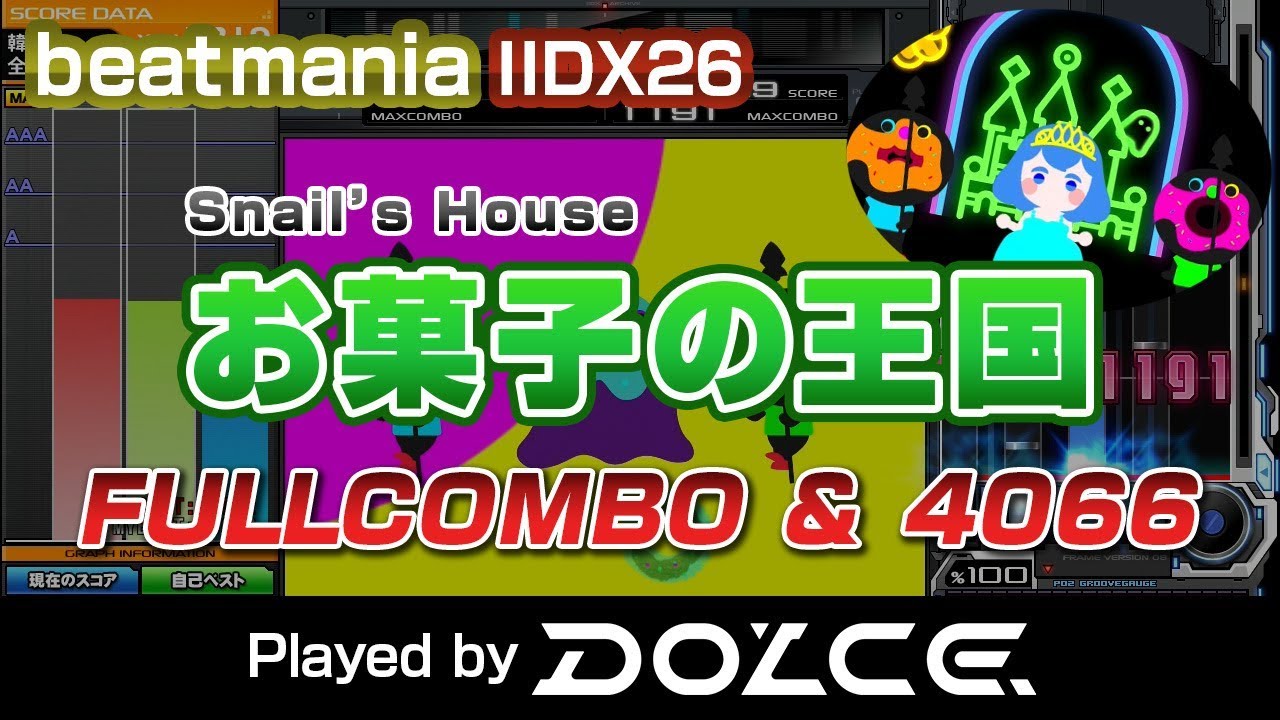 【2109ノーツ】お菓子の王国 (A) FULLCOMBO＆4066 / played by DOLCE. / beatmania IIDX26 Rootage
