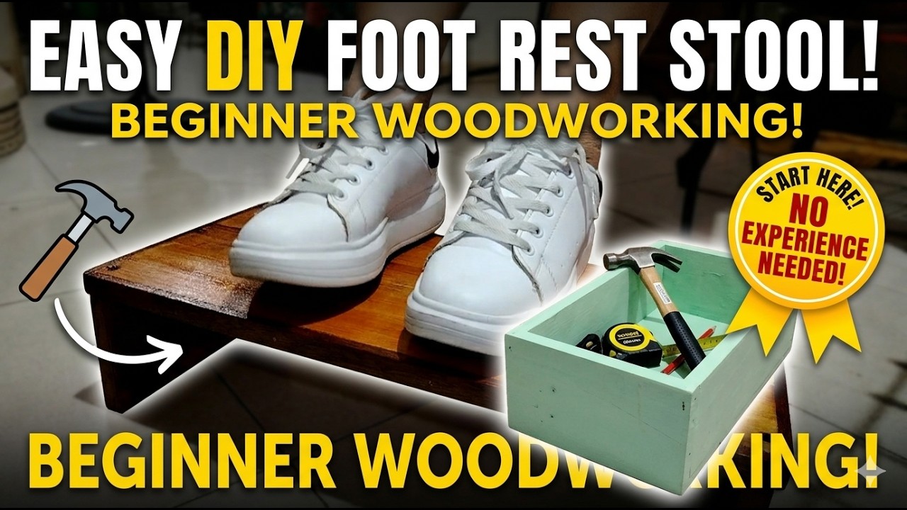 Easy DIY Wooden Foot Rest Stool  | Beginner Woodworking Project