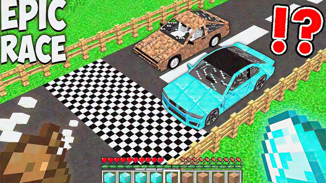 Which CAR WIN THE RACE ? FAST DIRT vs DIAMOND SUPER CAR RACING in Minecraft ! SECRET GARAGE UPGRADE